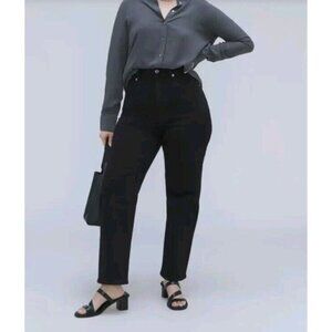 Everlane Washed Black Organic Cotton The Curvy Way High Jeans
